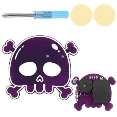 Imagem de Oculto Gerador Ruído Grilo, Divertido Design de Crânio Gerador de Ruído Zumbido com 16 Sons Controle Remoto Dispositivo Brincadeira para Casa Escola Festa Halloween (Roxo)