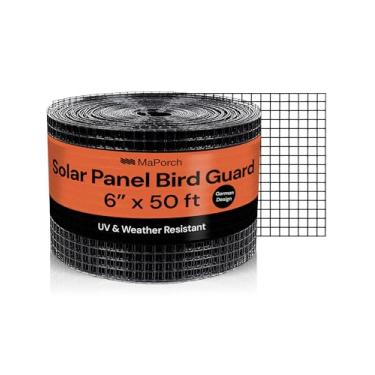 Imagem de MaPorch Rede de esquilo de metal revestido de PVC malha de aço galvanizado - 15 cm x 15 m preta - malha de barreira sob a cerca - proteção de arame de esquilo e rede para pássaros - proteção de painel