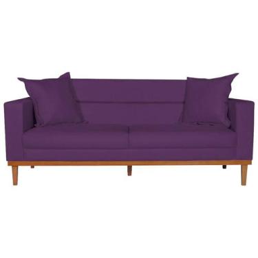 Imagem de Sofá Living 2 Lugares 200cm Viena Sala de Estar Recepção Suede Roxo - 