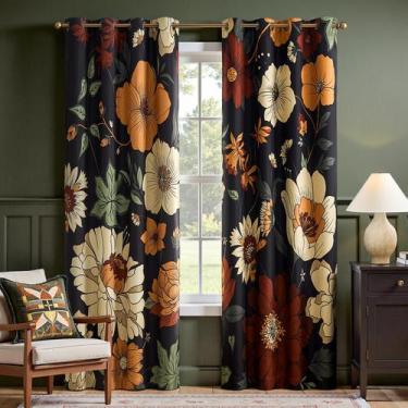 Imagem de Conjunto de cortinas jinchan Lora Floral Blackout 214x213cm com 2 pain