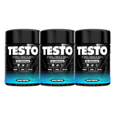 Imagem de Kit 3x Testo Body Nutry com Vitaminas e Minerais, pote 60 cápsulas cad