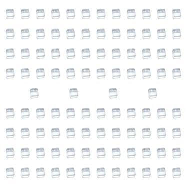 Imagem de KiBcsLic 100 peças de blocos de cubos de acrílico, jogo de tabuleiro, dados em branco de seis lados de 1 cm, brinquedos de treinamento sensorial para, Claro