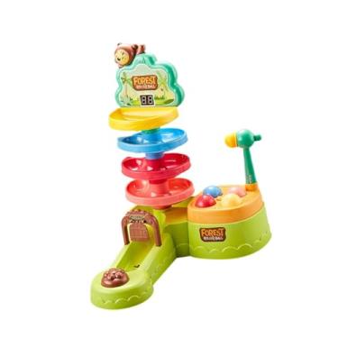 Imagem de YIJU Droga de bola Drop Tower Drop e Ball Ramp Toy Early Learning Atividade Interativa Toy Rolling Track Toy por 1-3 idades