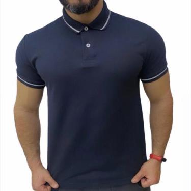 Imagem de Camisa Polo Masculina Sharkscope Manga Curta Lisa Gola com Botão Camis