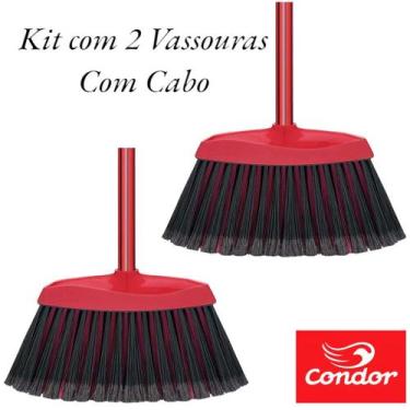 Imagem de Kit 2 VASSOURA Condor Madri COM CABO - Cabo 1,2 Metros Metálico Com Pe