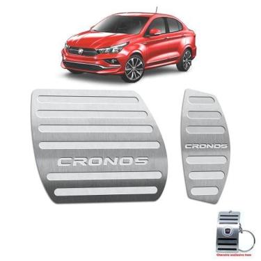 Imagem de Pedaleiras Fiat Cronos Automático Em Aço Inox Prata