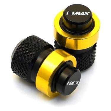Imagem de Acessórios de motocicleta CNC alumínio tampa de porta de ar plugue tampas de válvula de pneu N-MAX compatível com Y&AMAHA Nmax 125 155 Nmax125 Nmax155 N-max (A-dourado)