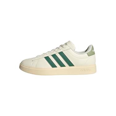 Imagem de adidas Grand Court 2.0 Tênis masculino, Branco fora/verde universitário/verde barraca, 3.5