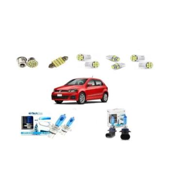 Imagem de Kit lâmpada super branca farol h4 hb4 gol voyage g7 g8