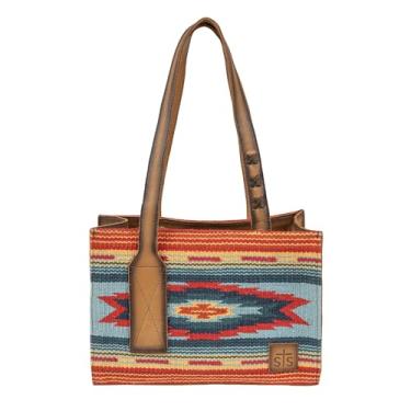Imagem de STS Ranchwear Bolsa de couro rubi coleção Serape Chaynee Valley, bolso oculto para transporte, alças duplas, multi, Multi, US Women, Bolsa de rubi Chaynee Valley Serape Collection - couro legítimo,