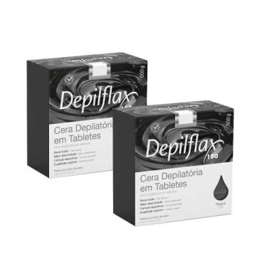 Imagem de Kit c/ 2 Ceras Negra Depilação em Tablete Quente Depilatória Depilflax
