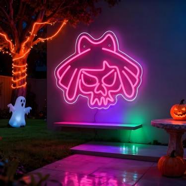 Imagem de Neonawall Pink Skull Business Neon Sign Light Up Letters Business Led Sign for Wall Decor Birthday Door Signs Led Decorative Night Signs Decorations Gifts for Bar Club Restaurant Grand Opening