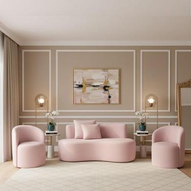 Imagem de Conjunto Decorativo 02 Poltronas + Sofá Curvo Orgânico Nature Gaia Vel