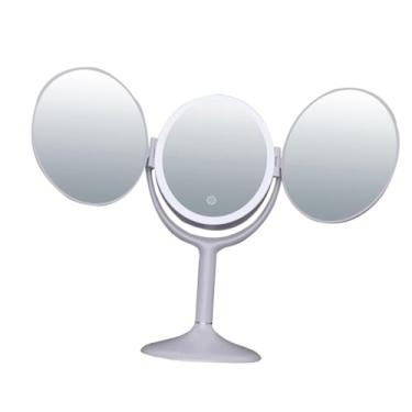 Imagem de TLTDSMY 1 pç espelho de maquiagem dobrável espelho de mesa espelho compacto iluminado espelho de maquiagem espelho princesa espelho redondo Luces LED Abs branco penteadeira maquiagem menina