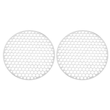 Imagem de PATIKIL Grelhas redondas de malha para churrasco, 2 peças de grade circular de aço inoxidável de 17,78 cm, furo circular, rede de churrasqueira redonda para acampamento ao ar livre, festas em casa