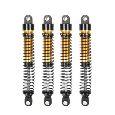 Imagem de LAFEINA Amortecedor de óleo rosqueado de alumínio com 4 peças para mini rastreador 1/12 1/18 RC Crawler Car TRX4M TRX4MT peças de atualização (ouro, 71 mm)