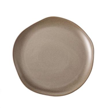 Imagem de Prato de jantar de cerâmica prato de sobremesa de cor sólida pratos de grés de forma irregular pratos de jantar retrô restaurante doméstico