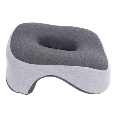 Imagem de Travesseiro facial de espuma de memória, recuperação lenta, suporte macio, ergonômico, travesseiro de dormir para escritório, sala de aula, salão de beleza, cinza escuro, cinza