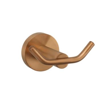 Imagem de Acessórios de banheiro em ouro rosa escovado, suporte de papel para escova de banheiro, toalheiro, ganchos de barra, suporte de escova de dentes, aço inoxidável, suporte de papel (gancho duplo)