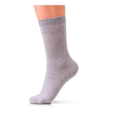 Imagem de 1 Par Meia Algodão Feminina Cano Médio Lupo 4575 casapaula, Cinza, M