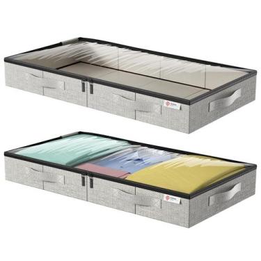 Imagem de Caixa de armazenamento embaixo da cama YearningHome 84x43x11 cm, pacot