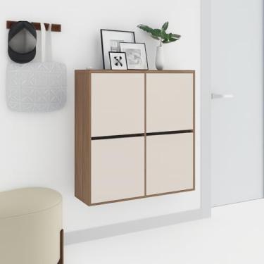 Imagem de Sapateira Organizadora Fechada, Sapateira 4 Portas Suspensa Portas Basculantes para Casa Organizadora(maeirado off)