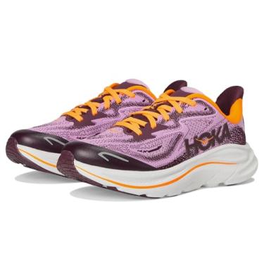 Imagem de HOKA Tênis infantil unissex Clifton 10 (criança grande), Néctar da flor/cinza cósmico, 20