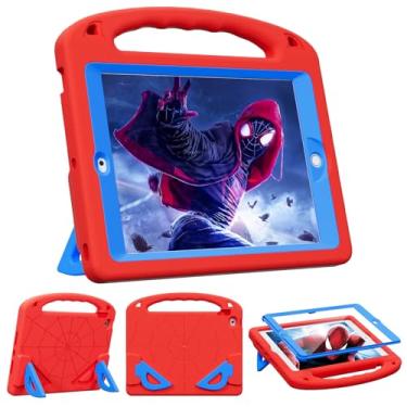 Imagem de ZVOPVO Capa infantil para iPad 9ª geração 2021/iPad 8ª geração 2020/iPad 7ª geração 2019 (10,2 polegadas), capa durável à prova de choque com protetor de tela/alça, (vermelho + azul)