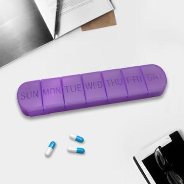Imagem de Caixa de comprimidos de viagem semanal, organizador de comprimidos de grande capacidade de 7 dias, caixa de medicamentos portátil com 7 compartimentos, para medicamentos, suplementos vitamínicos, óleo