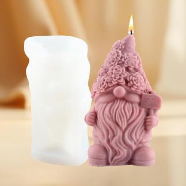 Imagem de Moldes de vela de Papai Noel sem rosto, moldes de silicone de gnomo, molde de anão de Natal, molde de fundição de resina para velas, decoração de casa, fabricação de velas, velas de cera, artesanato