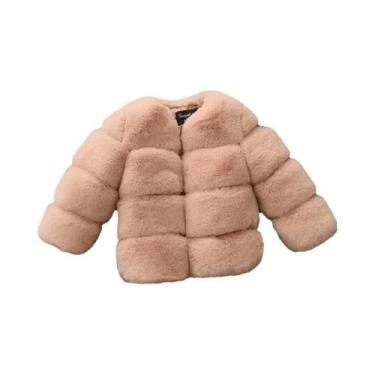 Imagem de Casaco De Inverno Para Meninas Em Pelúcia Sintética, Jaqueta Quente De
