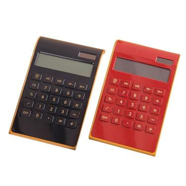 Imagem de Calculadora Solar Gold Calculadora de mesa de função padrão LCD Calculadora de mesa de 10 dígitos para escritório, casa (preto e vermelho)
