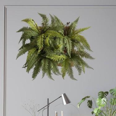 Imagem de Kit 3 Buquês de Samambaia Artificial: 12 Hastes por Planta para Decora