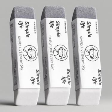 Imagem de Pacote com 3 borrachas de tinta para papel - Borracha de areia e borracha de caneta para tinta - Cabeça dupla para lápis e tinta, material escolar e de escritório