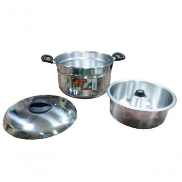 Imagem de Conjunto 2 Em 1 Panela De Pudim Banho Maria Polida Extang