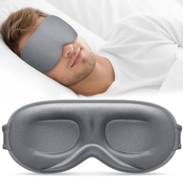 Imagem de Vynix Máscara de dormir para homens e mulheres - Máscaras de olhos 100% blackout para dormir - Máscara de dormir macia 3D para pessoas que dormem de lado - Extensões de cílios de pressão zero, sombra