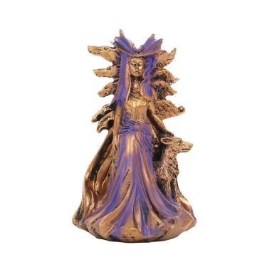 Imagem de Estátua da deusa grega Hecate com cão de caça de 9,3 cm de resina