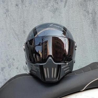 Imagem de Capacete De Motocicleta Vintage Estilo Chopper Aprovado Pelo DOT Capac