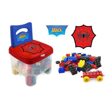 Imagem de Cadeira Magic Infantil Arack com 50 blocos de montar - SimoToys