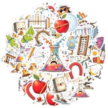 Imagem de 50 peças de adesivos de música para educação científica, matemática, geografia, brinquedo, adesivos engraçados, materiais escolares caprichosos, para celular, laptop, scrapbook, bicicleta, notebook