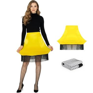 Imagem de Poboola Fantasia feminina de Natal com rede de pesca, vestido de cosplay e fantasia de Halloween, Amarelo, M