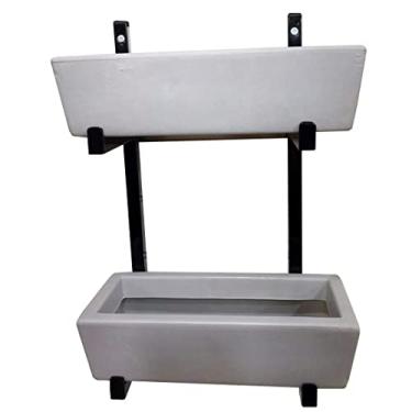 Imagem de Suporte de Ferro p/ Jardim Vertical com 2 Floreiras 37cm Cor: Cinza