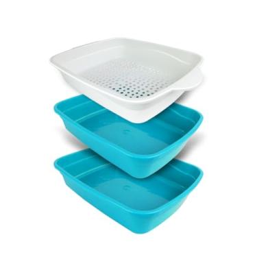 Imagem de Caixa de areia - Banheiro inteligente para gatos com duas bandejas(Verde)