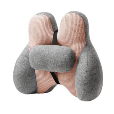 Imagem de Kokiya 2x Almofada de apoio lombar para cadeira, almofada de apoio para as costas, almofada de assento prática, almofada de cintura para cadeira de, Rosa