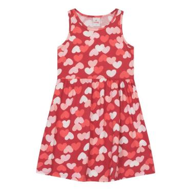 Imagem de Vestido infantil menina de corações Brandili-Natural