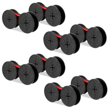 Imagem de Classicseali 4 pares de tinta de máquina de escrever, fita universal de máquina de escrever, fitas de tinta de máquina de escrever de eixo duplo, fita de tinta de escritor tipo vintage, adequada para