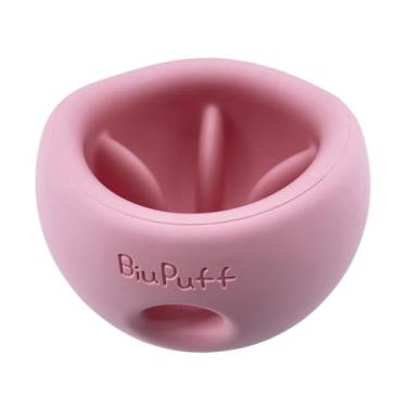 Imagem de QHTUNION Brinquedo para cães com distribuição de petiscos e tigela de alimentação lenta, quebra-cabeça interativo para alívio da ansiedade – preenchível para buscar, pegar, segurar e como tigela