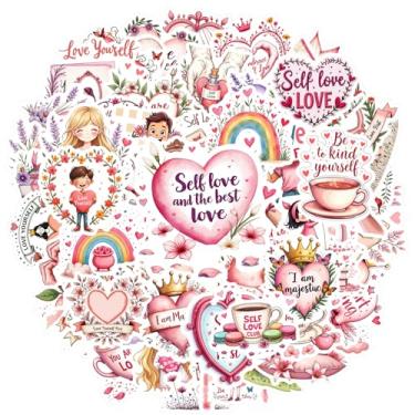 Imagem de 100 adesivos românticos de amor, romance, bondade, amor-próprio, positividade, brinquedo, papelaria, adesivos, românticos, para celular, guitarra, laptop, capacete, skate