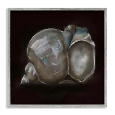 Imagem de Stupell Industries Arte giclée emoldurada cinza Treasure Of Sea Shell, design de Mary Sparrow, 43 x 43 cm