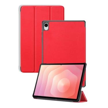Imagem de Capa para tablet Samsung Galaxy Tab S11 de 11 polegadas, capa protetora NOUKAJU Tablet, função de suporte, resistente a quedas, antiarranhões, capa de proteção para Samsung Galaxy Tab S11 (vermelho)